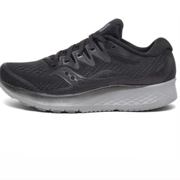 NWOT Saucony Ride ISO Women’s Sz 10W  Black Running Shoes S10444-2 Everun - Picture 1 of 3